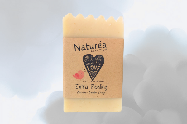 Savon naturel Extra Peeling - Peeling à la poudre de riz - savon surgras au huiles végétales BIO - fabrication artisanale suisse